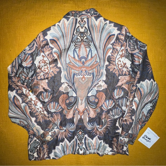 Schrader separate vintage button up blouse paisley floral print - Picture 7 of 7